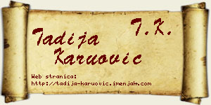 Tadija Karuović vizit kartica